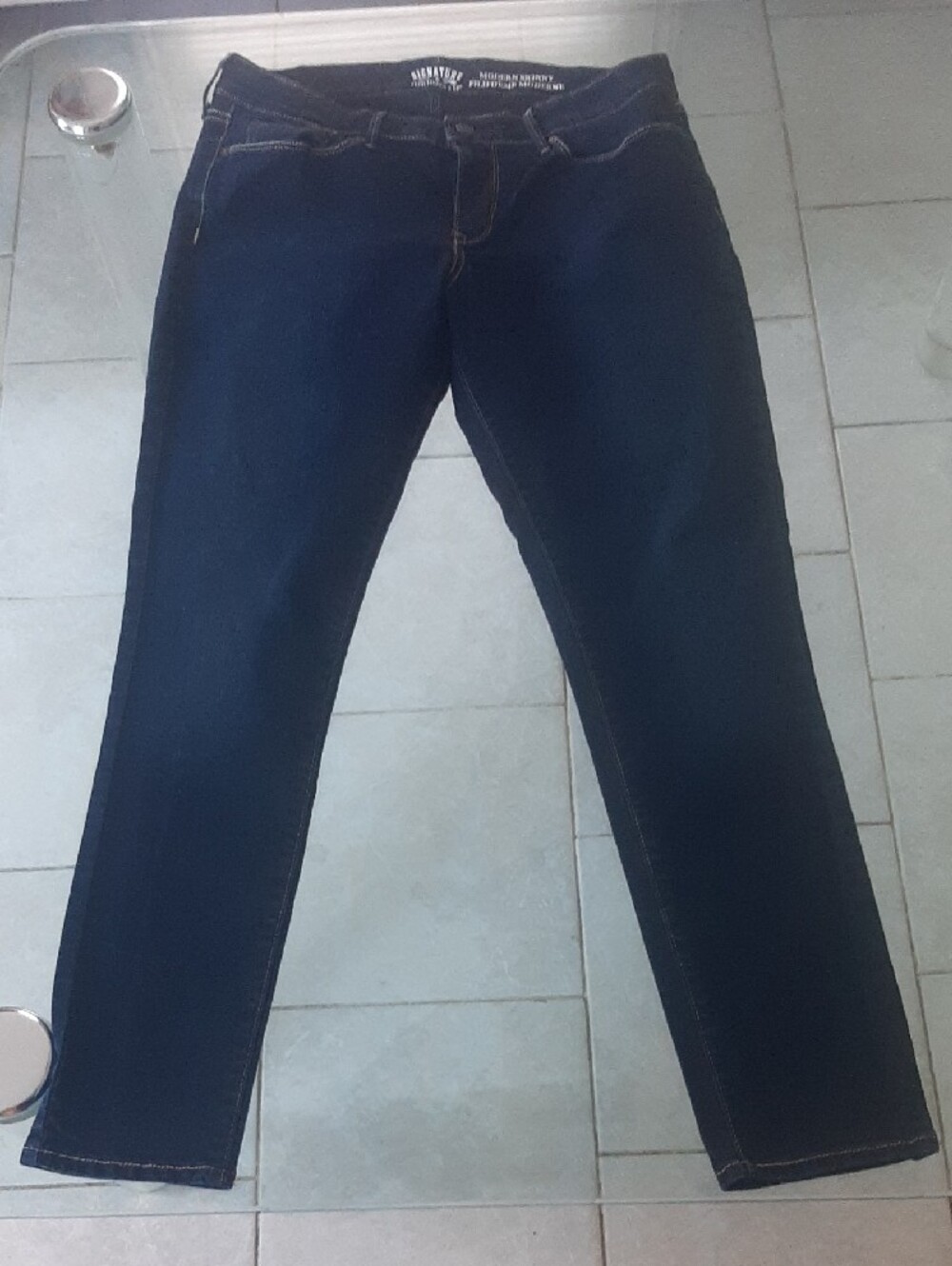 πSignature by Levi Strauss NWOT Dark Blue "MODERN" Skinny Jeans W 31 L 32 - Picture 2 of 10